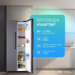 Geladeira Refrigerador Hq Frost Free Side By Side 460 Litros Cinza Hq-460sbsff 220v - 4