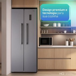 Geladeira Refrigerador Hq Frost Free Side By Side 460 Litros Cinza Hq-460sbsff 220v - 8