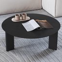 Ver imagem 2 de Mesa de Centro para Sala de Estar Pés Madeira Baixa Bulat A03 Nero Preto - Lyam Decor