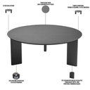 Ver imagem 4 de Mesa de Centro para Sala de Estar Pés Madeira Baixa Bulat A03 Nero Preto - Lyam Decor