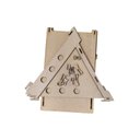 Ver imagem 5 de Sumai Chalé Casa Pet Desmontável em Mdf Cru com Comedouro e Bebedouro