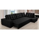 Ver imagem 1 de Sofá de Canto Retrátil e Reclinável com Molas 3,40x2,00 Berlim Suede Preto Mirra Decor