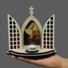 Capela Oratório Santa Rita de Cássia Vitral com Porta Vela Fornecedor 9 2388 - Rita - 4