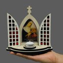 Ver imagem 4 de Capela Oratório Santa Rita de Cássia Vitral com Porta Vela Fornecedor 9 2388 - Rita