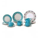 Ver imagem 3 de Jogo de Jantar 20 Floral Le Cousine Green Ceramica Alto Brilho