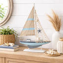 Ver imagem 1 de Escultura Decorativa Madeira Barco a Vela (colorido) 53x33x5,5cm