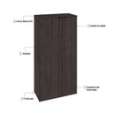 Ver imagem 3 de Armário Alto Fechado com 02 Portas 161,5x80x42cm Wlaf80 Terracota - Preto