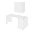 Ver imagem 5 de Mesa para Escritório com Balcão e Armário Aéreo Office 2 Portas MDP 170cm Branco F5 Office