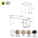 Ver imagem 2 de Mesa para Escritório com Balcão e Armário Aéreo Office 2 Portas MDP 170cm Branco F5 Office