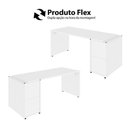 Ver imagem 6 de Mesa para Escritório com Balcão e Armário Aéreo Office 2 Portas MDP 170cm Branco F5 Office