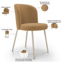 Ver imagem 4 de Kit 03 Cadeiras para Sala de Jantar Cozinha Estofada Gavi Arena L02 Bouclê Mostarda - Lyam Decor
