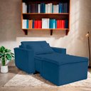 Ver imagem 2 de Poltrona Cama com Puff para Sala Confortavél Moderna Suede