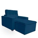 Ver imagem 6 de Poltrona Cama com Puff para Sala Confortavél Moderna Suede