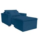 Ver imagem 1 de Poltrona Cama com Puff para Sala Confortavél Moderna Suede