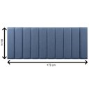 Ver imagem 2 de Cabeceira Cama Queen Completa Conjunto Placa Modulada Adesiva Mdf Estofada Quarto Azul Escuro