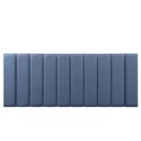 Ver imagem 3 de Cabeceira Cama Queen Completa Conjunto Placa Modulada Adesiva Mdf Estofada Quarto Azul Escuro