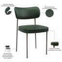 Ver imagem 4 de Kit 04 Cadeiras Decorativa Estofada para Sala de Jantar Melina Base Arena L02 Couríssimo Verde Musgo