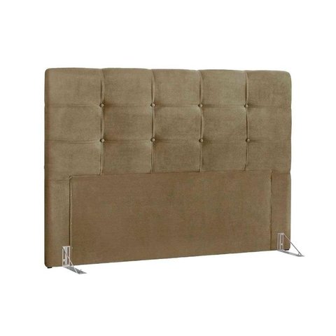 Cabeceira Cama Box Estofada Queen Queen Clean Suede Marrom - Simbal