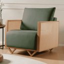 Ver imagem 1 de Poltrona para Sala de Estar Madeira Maciça Palha Rattan Arthur