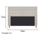 Ver imagem 3 de Cabeceira Estofada Dama 160 cm Queen Size Com Strass Suede Bege - ADJ Decor