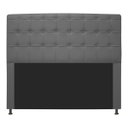 Ver imagem 1 de Cabeceira Estofada Dama 195 cm King Size Com Botonê Corano Cinza - ADJ Decor