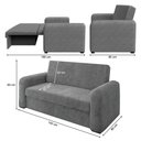 Ver imagem 4 de Sofá Cama Versátil 2 Lugares Veludo Selmer Cinza
