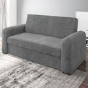 Ver imagem 6 de Sofá Cama Versátil 2 Lugares Veludo Selmer Cinza