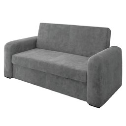 Sofá Cama Versátil 2 Lugares Veludo Selmer Cinza - 1