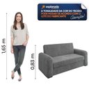 Ver imagem 2 de Sofá Cama Versátil 2 Lugares Veludo Selmer Cinza
