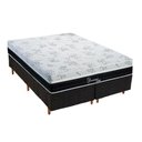 Ver imagem 1 de Cama Box Queen: Colchão Molas Polar Superlastic Diamond + Base CRC Rústico Black(158x198)