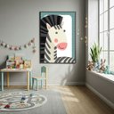 Ver imagem 2 de Quadro Decorativo Zebra Infantil 70x50cm Mold Branca