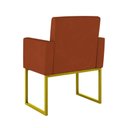 Ver imagem 5 de Kit 2 Poltronas + Namoradeira 2 Lugares Recepção Base Dourada Terracota