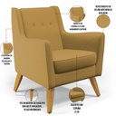 Ver imagem 4 de Kit 02 Poltronas Decorativas com Pés de Madeira Taroba D02 Veludo Mostarda B-260 - Lyam Decor