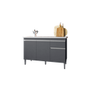 Ver imagem 1 de 120cm Balcão Gabinete Cozinha Tatiane Cinza Fosco sem Tampo Ajl