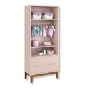 Ver imagem 4 de Quarto de Bebê Berço Evolution + Guarda Roupa 2 Portas Rosa + 2 Colchões