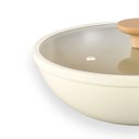 Ver imagem 2 de Panela Wok Antiaderente Ultra Ceramic 28cm Indução com Borda de Silicone Cor Bege Mou Nata - Oikos