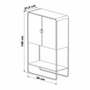 Ver imagem 3 de Balcão Bar 2 Portas 90cm Orgânico Pé Metal Luna BP Offwhite