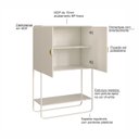 Ver imagem 6 de Balcão Bar 2 Portas 90cm Orgânico Pé Metal Luna BP Offwhite