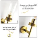 Ver imagem 4 de 2 Arandela Dourada Vidro Transparente Cristal E27 Sala Quarto Lup56