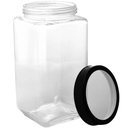 Ver imagem 3 de Kit 3 Porta Mantimentos de Vidro 2,2l com Tampa de Metal Preta Lyor Potes para Alimentos