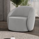 Ver imagem 2 de Poltrona Decorativa Orgânica Giratória Lua Suede Cinza D03 - D'Rossi