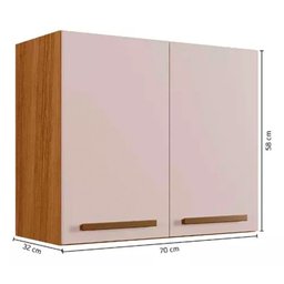 Armário de Cozinha Aéreo Cristal 2 Portas Arte Móveis - 4