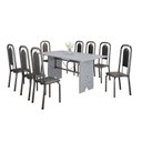 Ver imagem 2 de Conjunto Sala de Jantar 8 Cadeiras Lara Prata/Preto