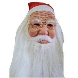 Mascara de Papai Noel Realista Natal Natalino Fantasia Latex Barba Oculos Festa Fim de Ano Confrater - 10