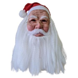 Mascara de Papai Noel Realista Natal Natalino Fantasia Latex Barba Oculos Festa Fim de Ano Confrater