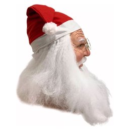 Mascara de Papai Noel Realista Natal Natalino Fantasia Latex Barba Oculos Festa Fim de Ano Confrater - 3