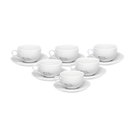 Ver imagem 1 de Jogo 12 Peças Xícara e Pires Chá Porcelana Branca Manhattan - Hauskraft