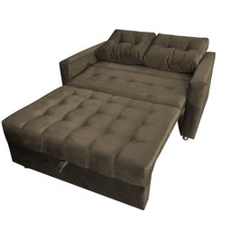 Sofá Cama Casal Reclinável Drika - Veludo Turkey Chocolate - 3
