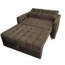 Ver imagem 3 de Sofá Cama Casal Reclinável Drika - Veludo Turkey Chocolate