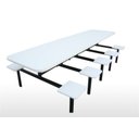 Ver imagem 2 de Mesa Refeitório 6 Lugares com Bancos Acoplados